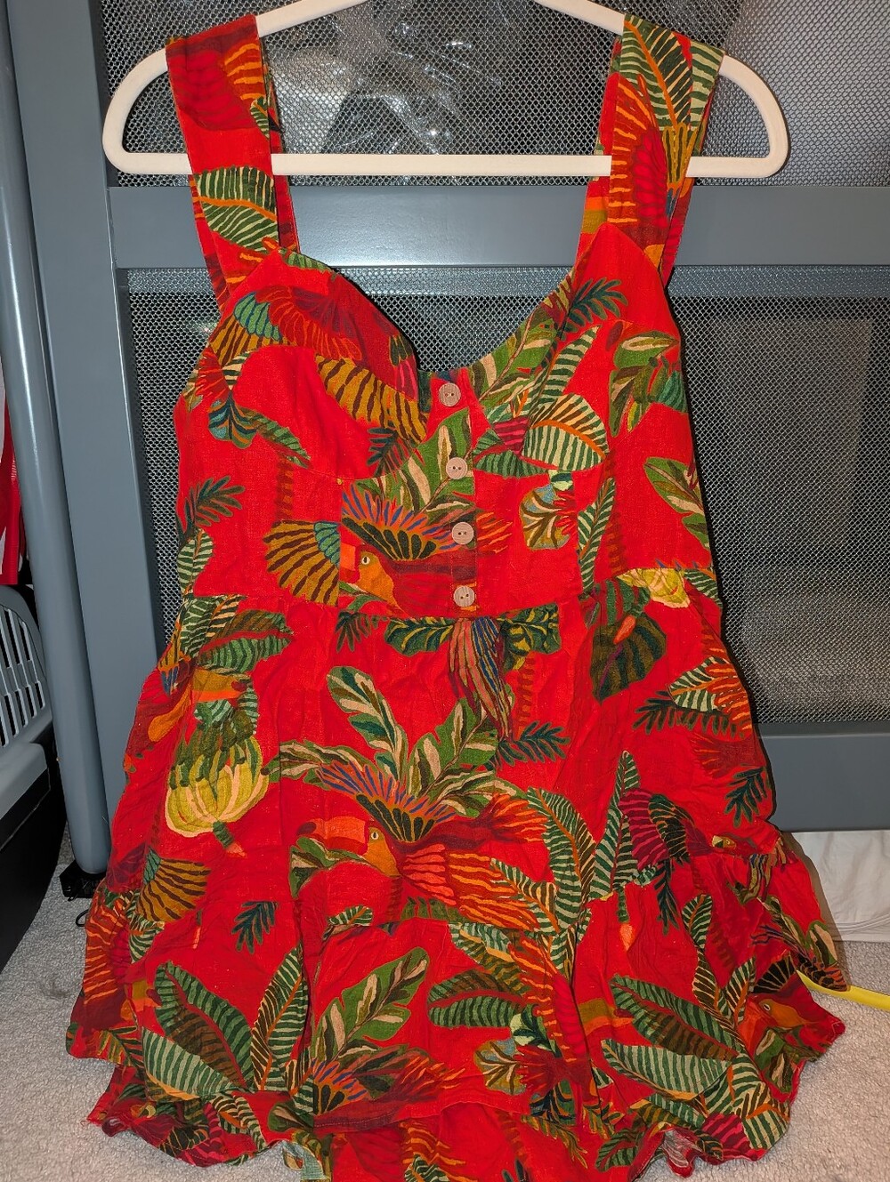Farm Rio Red Tropical Dress, XL